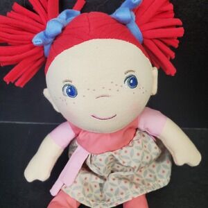 Haba Red Hair Plush 9" Soft Doll Mirli Stuffed Toy Germany Girl Dress Freckles